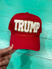 Trump Chenille Trucker | MAGA | Election Caps | USA: Structured Trucker