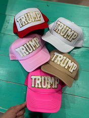 Trump Chenille Trucker | MAGA | Election Caps | USA: Structured Trucker