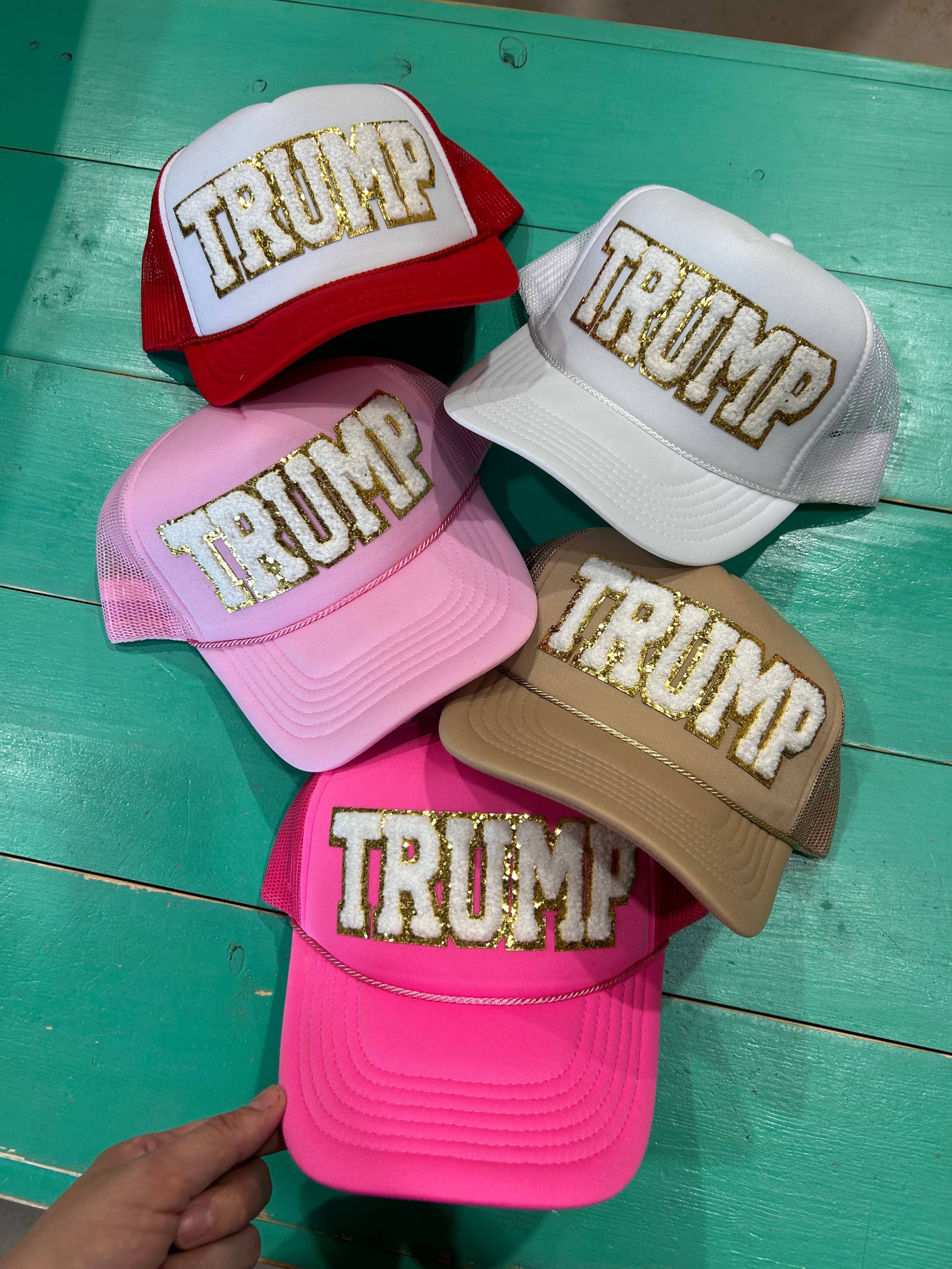 Trump Chenille Trucker | MAGA | Election Caps | USA: Structured Trucker