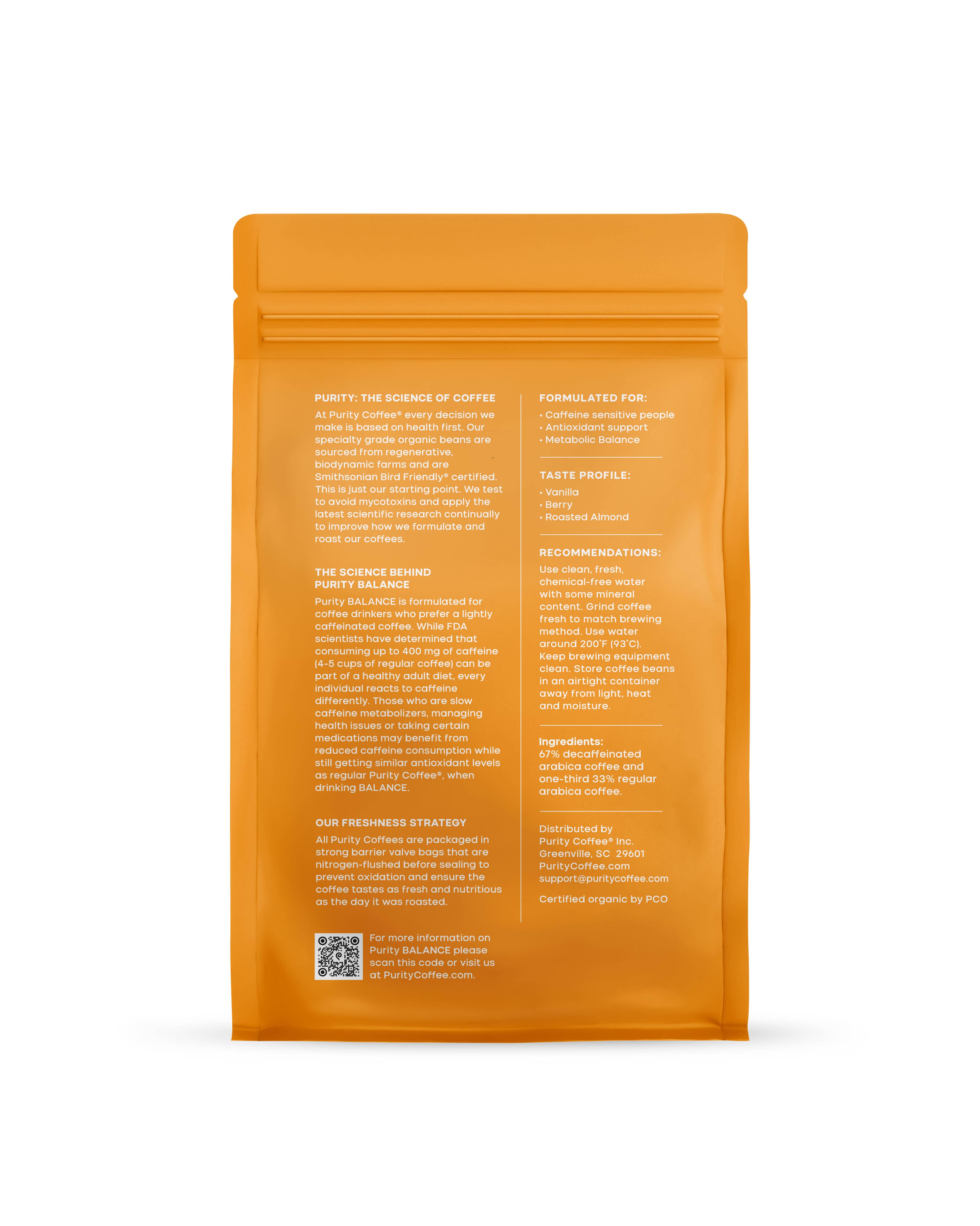 BALANCE: ⅓ Caff Whole Bean Coffee - 12oz Bag