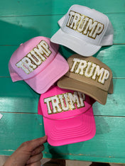 Trump Chenille Trucker | MAGA | Election Caps | USA: Structured Trucker