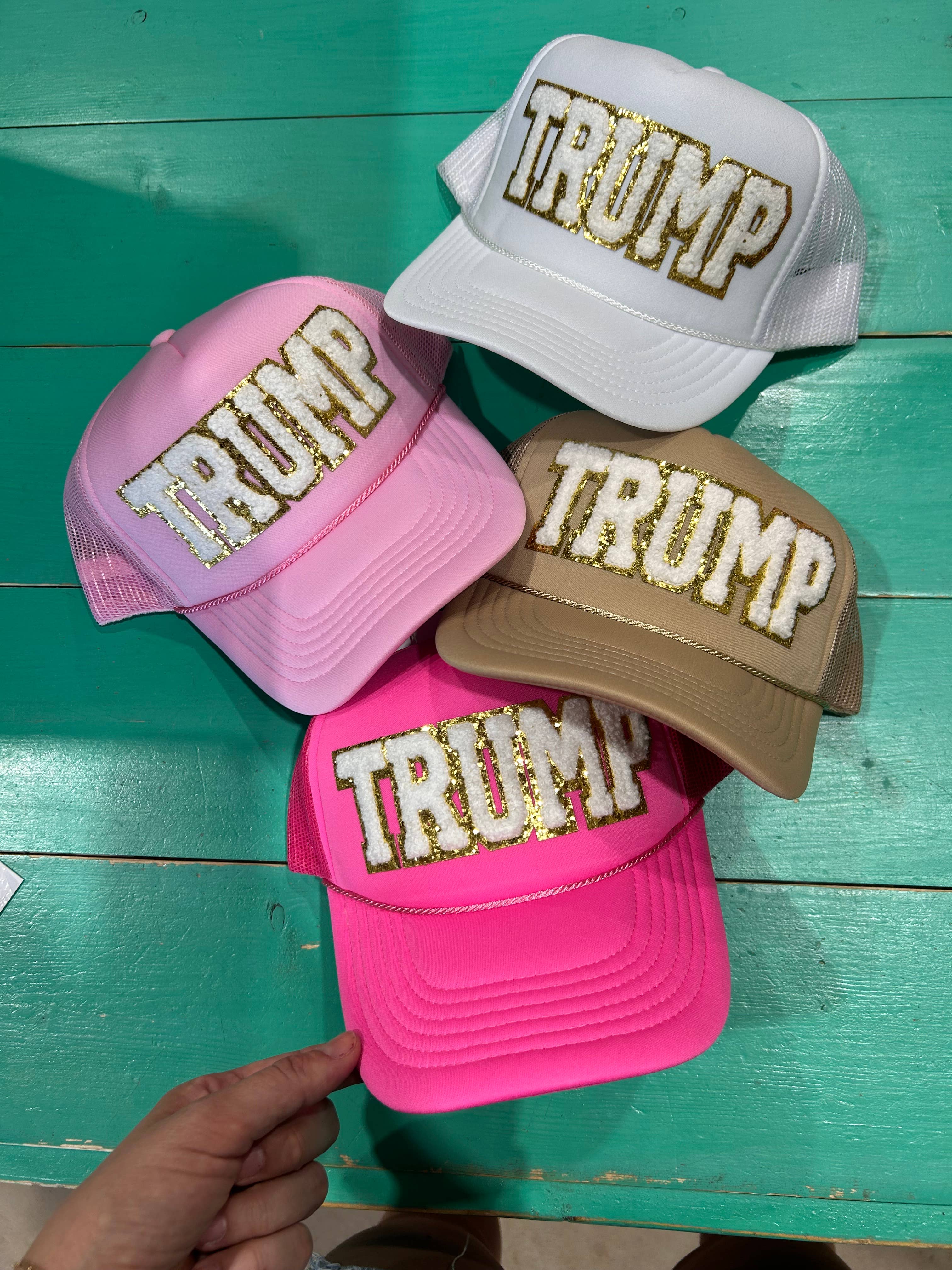 Trump Chenille Trucker | MAGA | Election Caps | USA: Structured Trucker