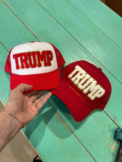 Trump Chenille Trucker | MAGA | Election Caps | USA: Structured Trucker